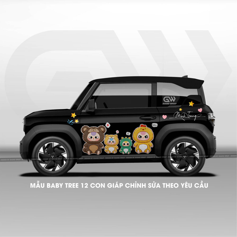 tem xe vf3, tem xe vf3 đẹp, tem xe vinfast vf3, thiết kế tem xe, Giang wrap