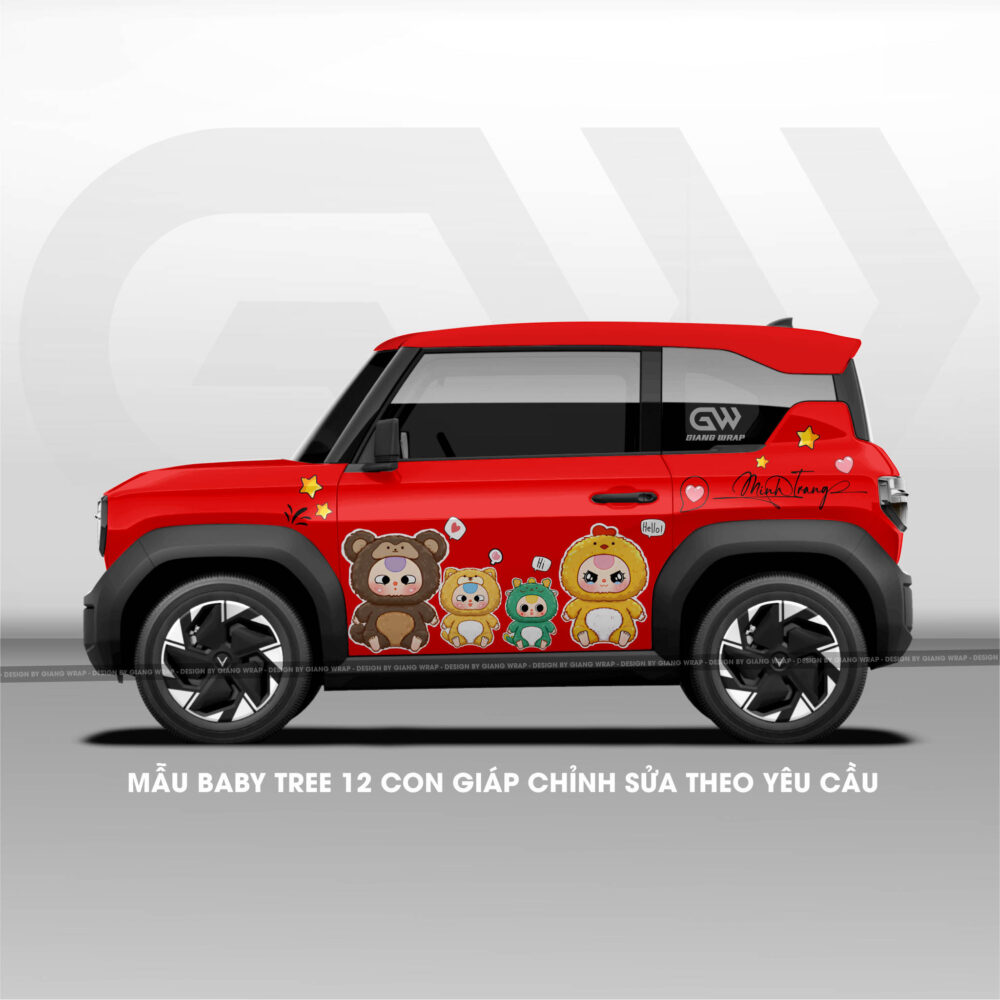 tem xe vf3, tem xe vf3 đẹp, tem xe vinfast vf3, thiết kế tem xe, Giang wrap