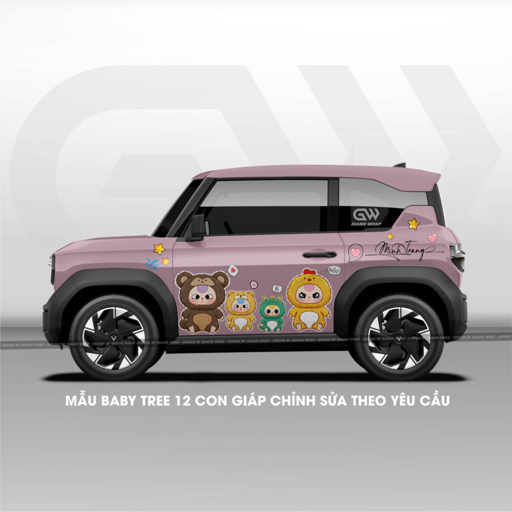 tem xe vf3, tem xe vf3 đẹp, tem xe vinfast vf3, thiết kế tem xe, Giang wrap