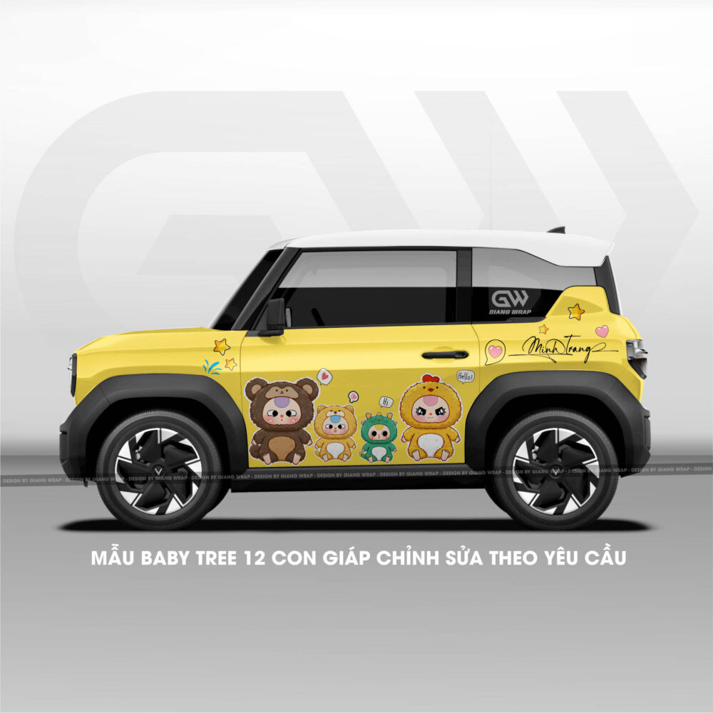 tem xe vf3, tem xe vf3 đẹp, tem xe vinfast vf3, thiết kế tem xe, Giang wrap