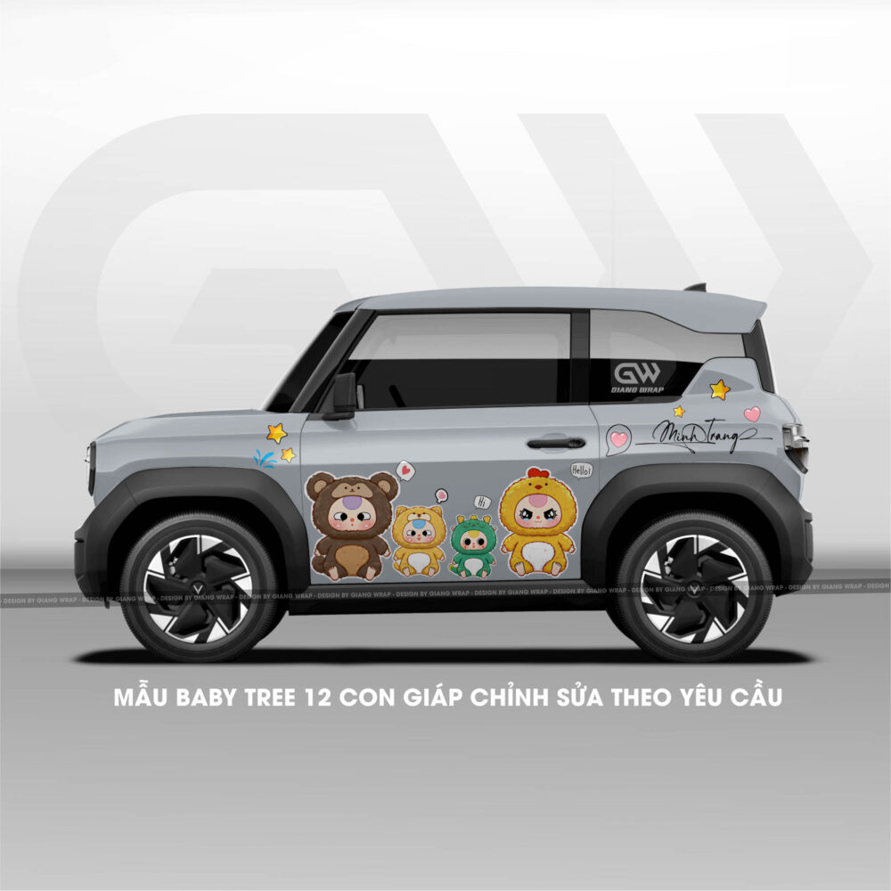 tem xe vf3, tem xe vf3 đẹp, tem xe vinfast vf3, thiết kế tem xe, Giang wrap