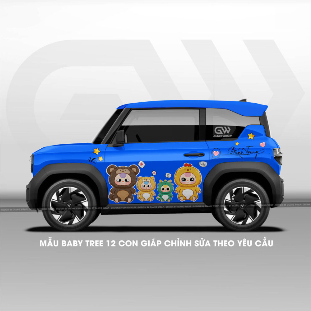 tem xe vf3, tem xe vf3 đẹp, tem xe vinfast vf3, thiết kế tem xe, Giang wrap