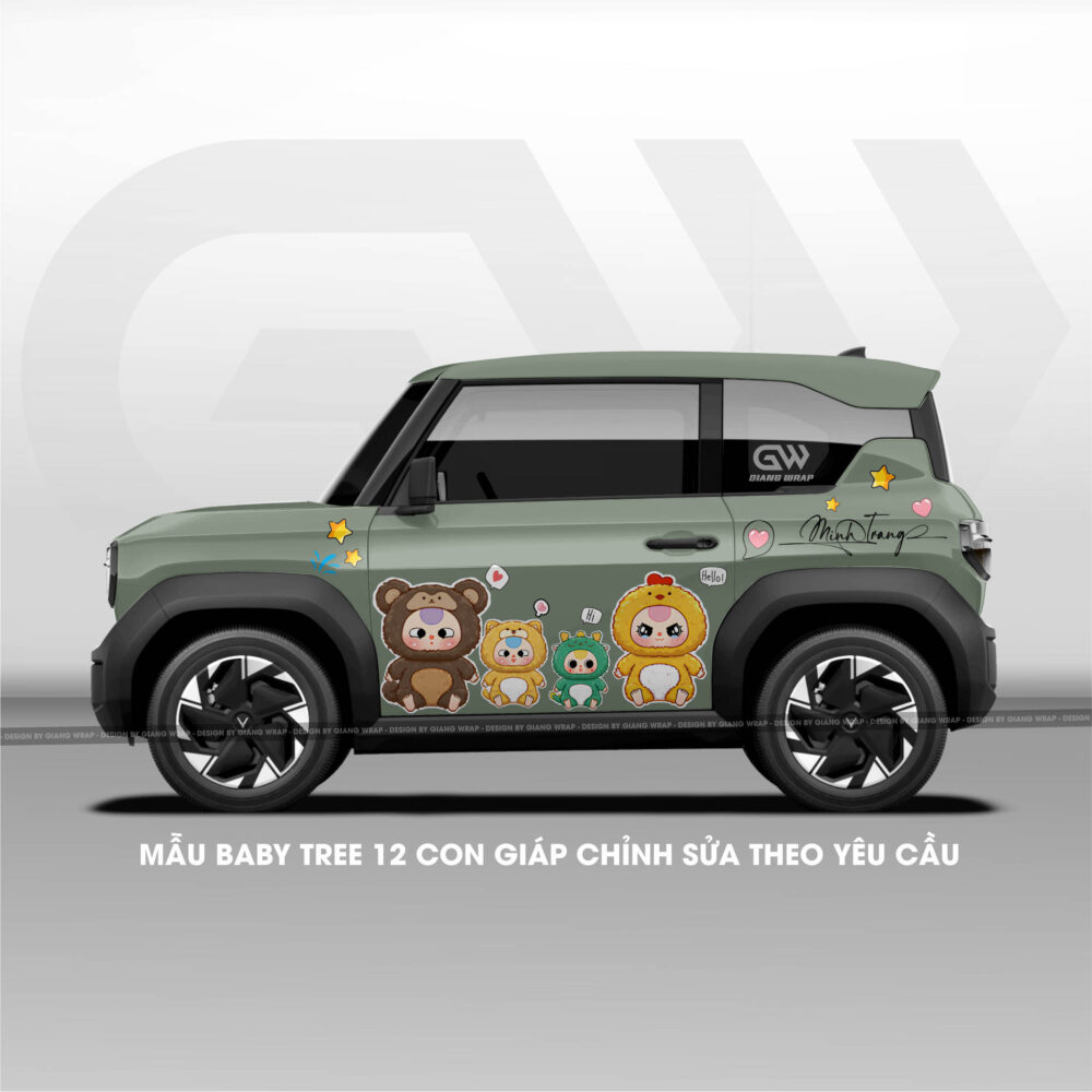tem xe vf3, tem xe vf3 đẹp, tem xe vinfast vf3, thiết kế tem xe, Giang wrap