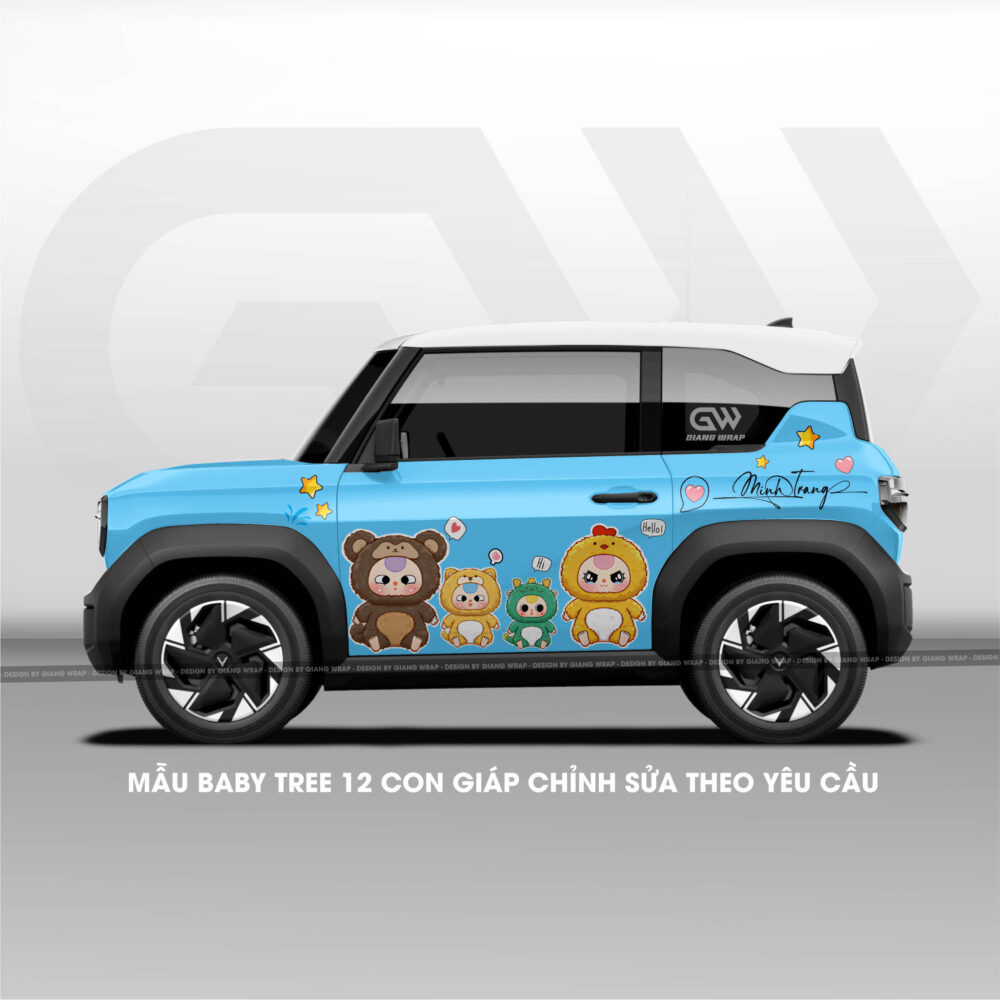 tem xe vf3, tem xe vf3 đẹp, tem xe vinfast vf3, thiết kế tem xe, Giang wrap