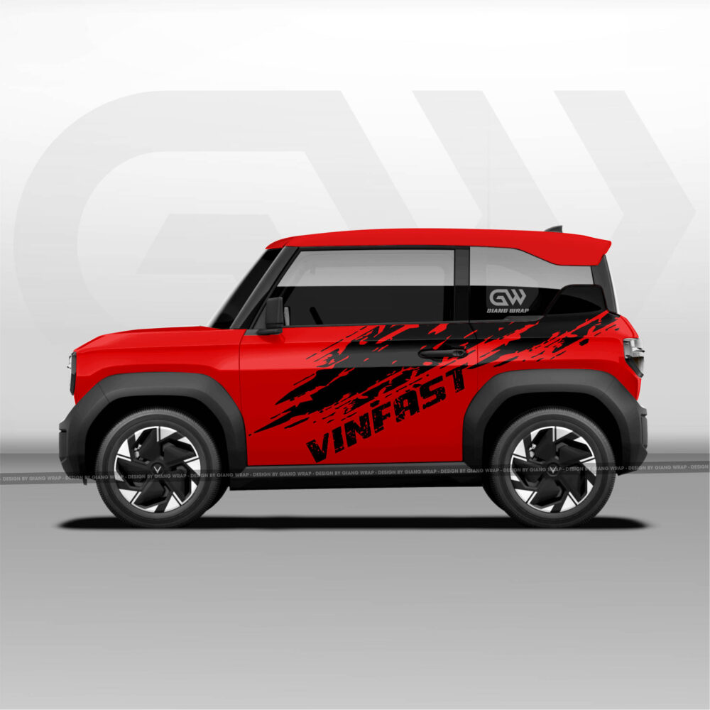 tem xe vf3, tem xe vf3 đẹp, tem xe vinfast vf3, thiết kế tem xe, Giang wrap