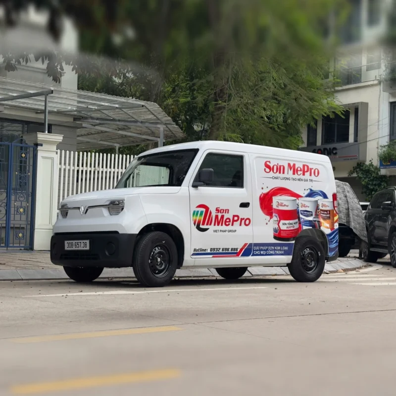 Dán Decal quảng cáo cho xe VinFast EC Van 1 Dán decal tem xe VinFast EC Van tại Giang Wrap