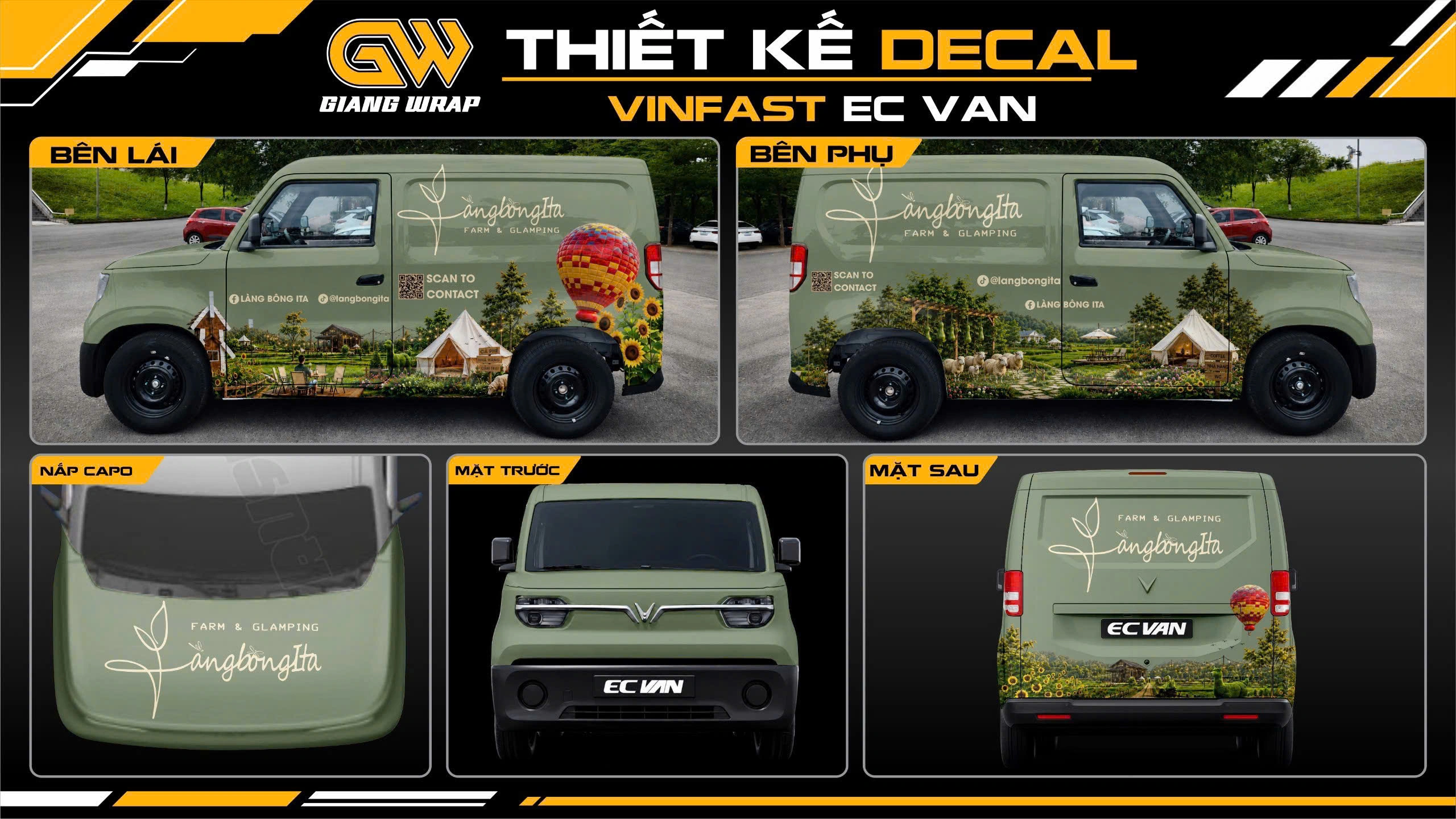 Mẫu decal quảng cáo doanh nghiệp nông nghiệp trên xe ô tô