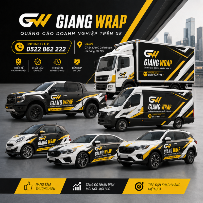 Top 10 Mẫu Decal Quảng Cáo Doanh Nghiệp Trên Xe Ô Tô Đẹp, Nổi Bật 1 Dán Quảng Cáo Trên Xe Ô Tô Chuyên Nghiệp Tại Hà Nội