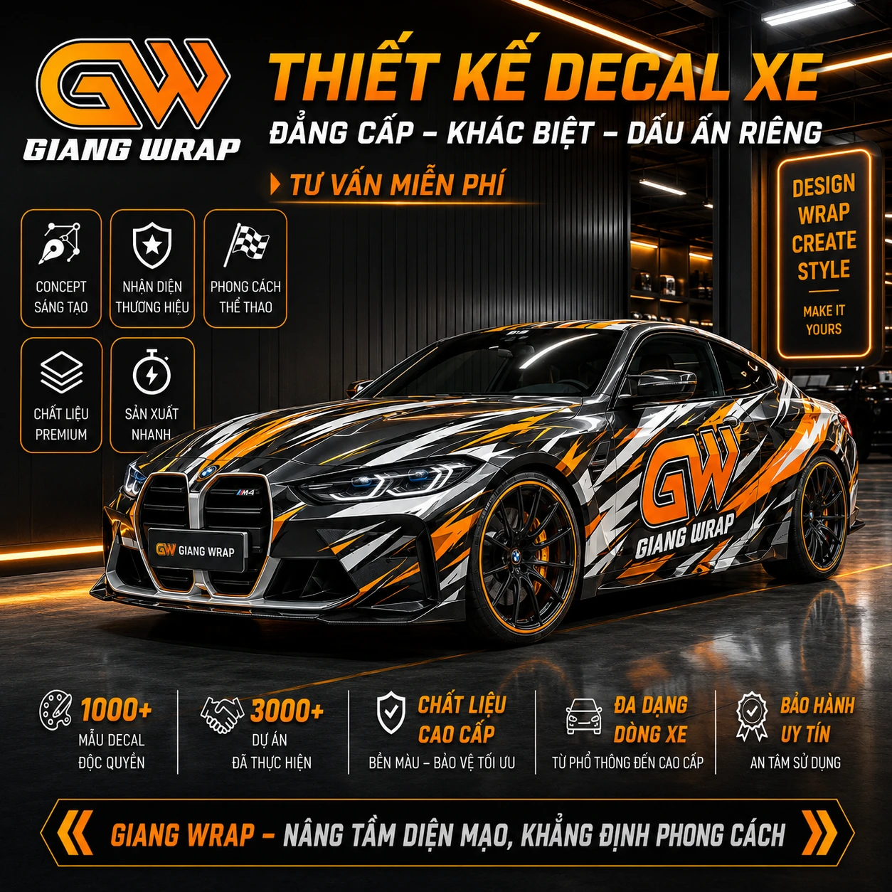 Tem Xe giang wrap thiet ke tem xe o to