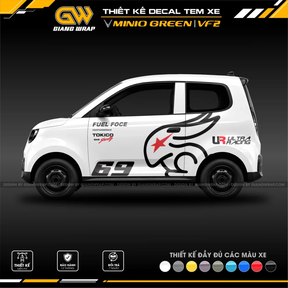 decal tem xe minio green