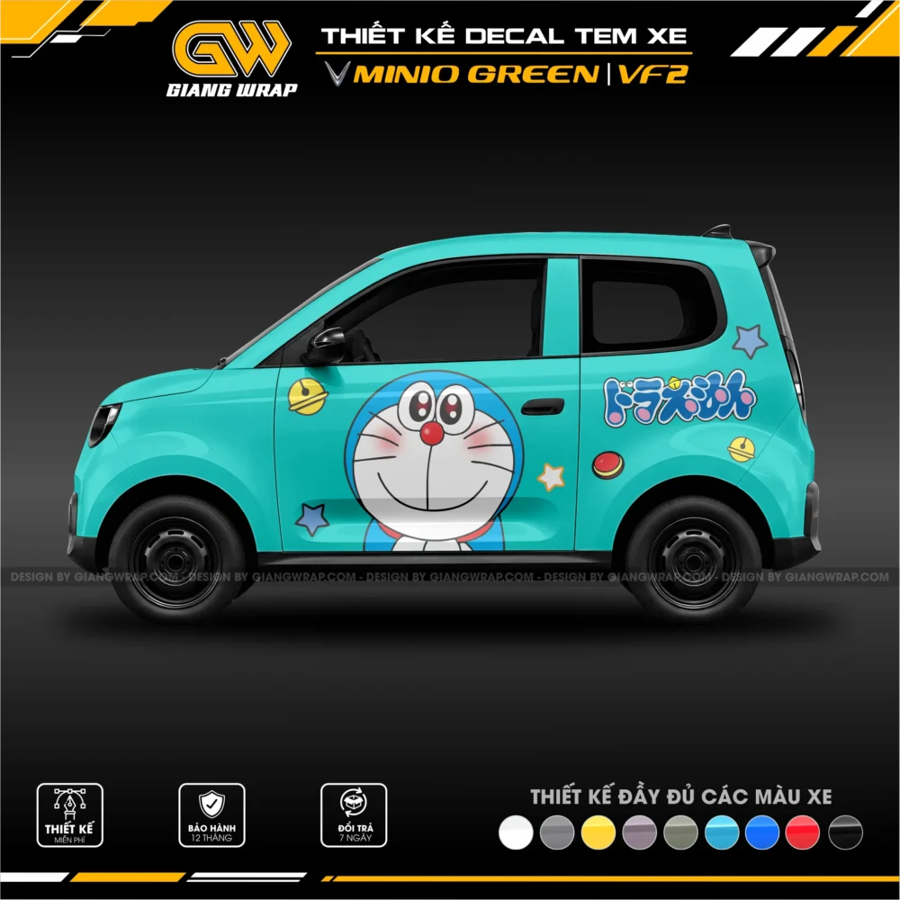 decal tem xe minio green