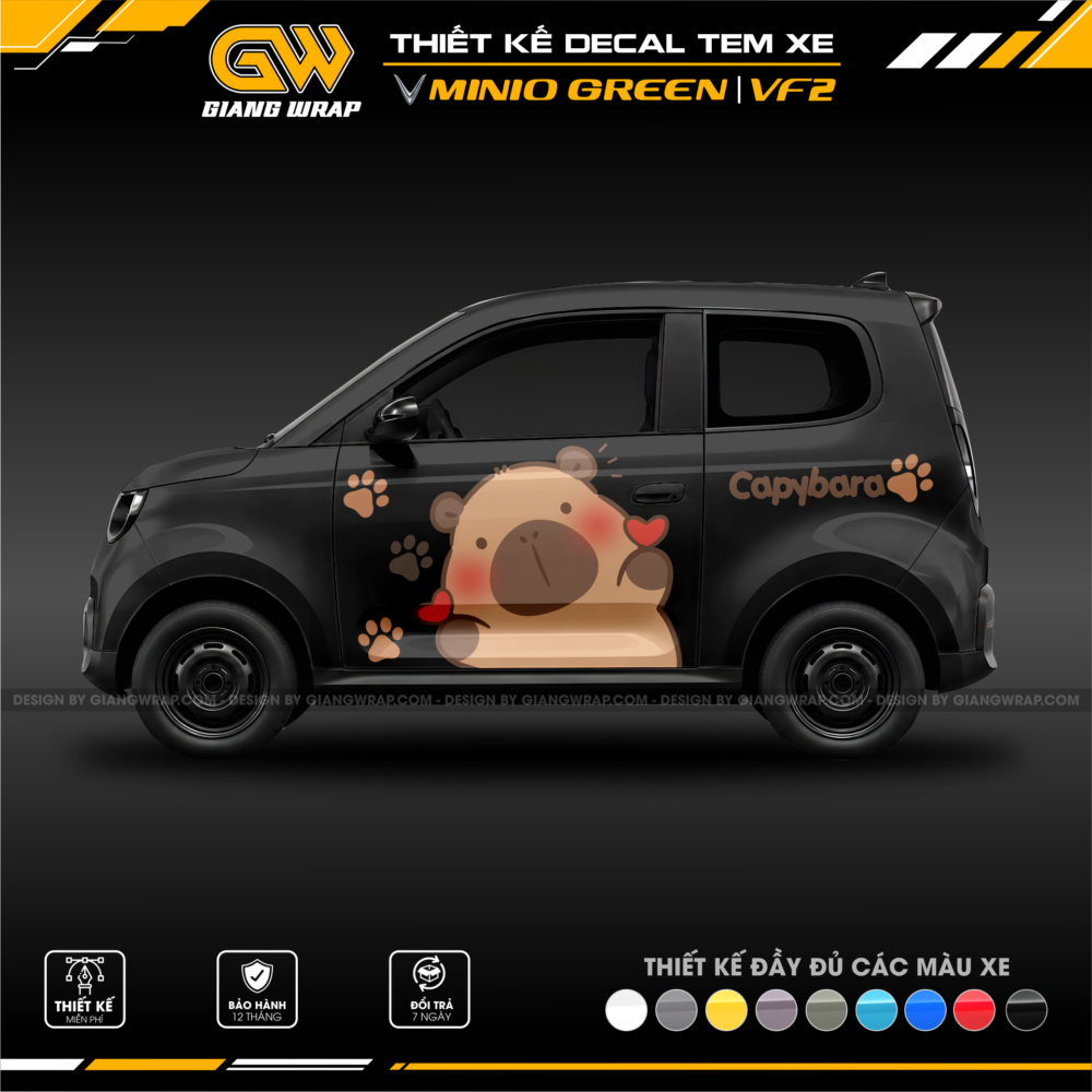 decal tem xe minio green