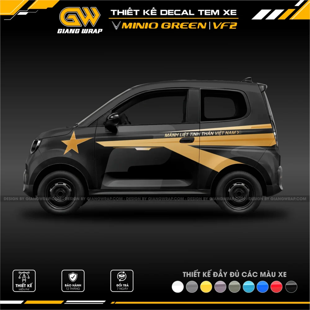 decal tem xe minio green