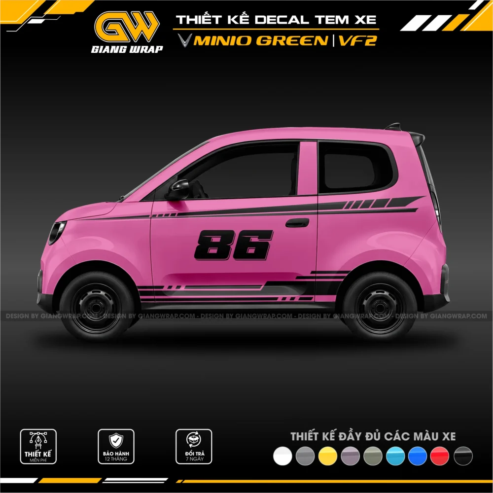 decal tem xe minio green