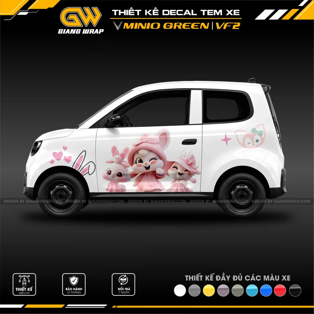 decal tem xe minio green