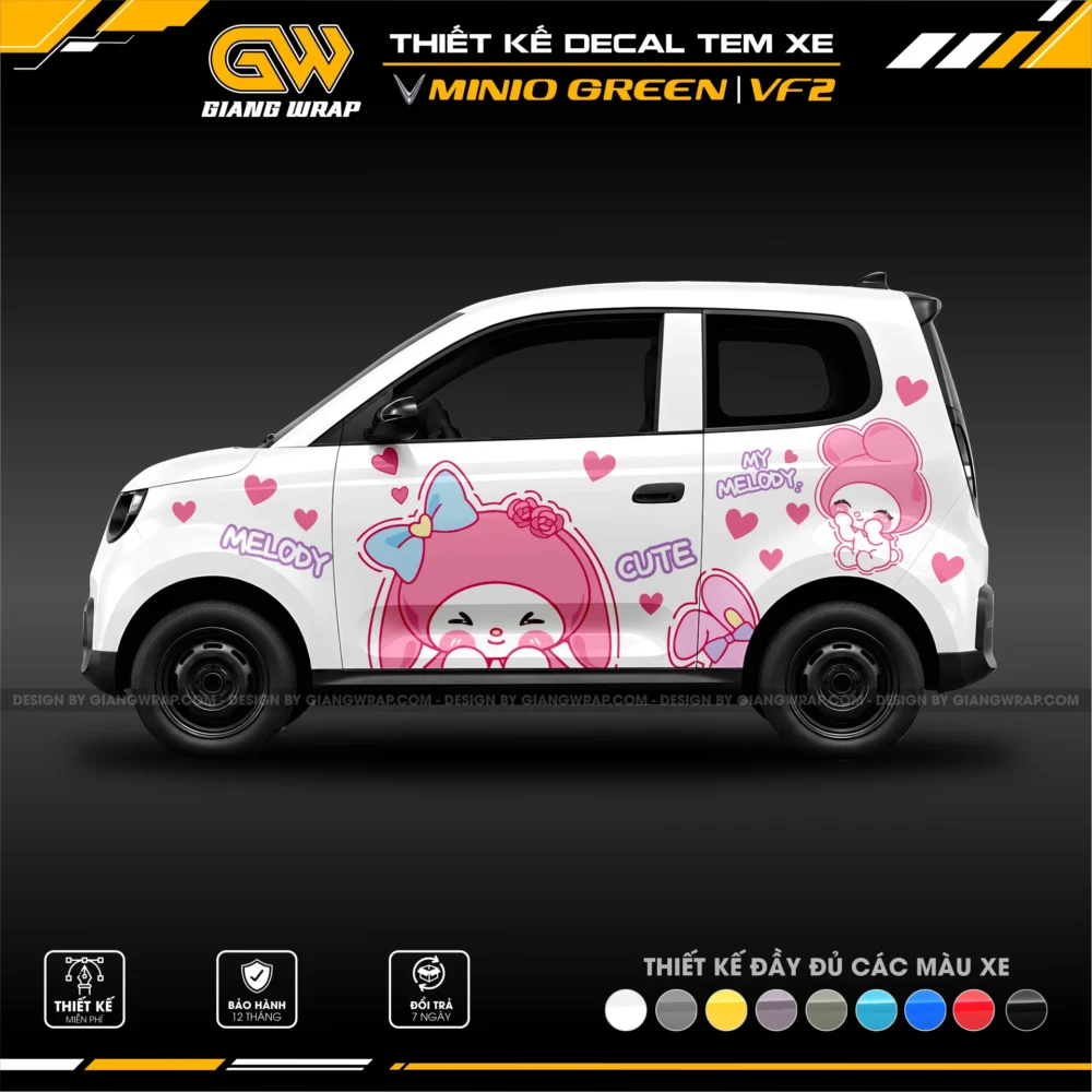 Decal Tem Xe Minio Green / VF2
