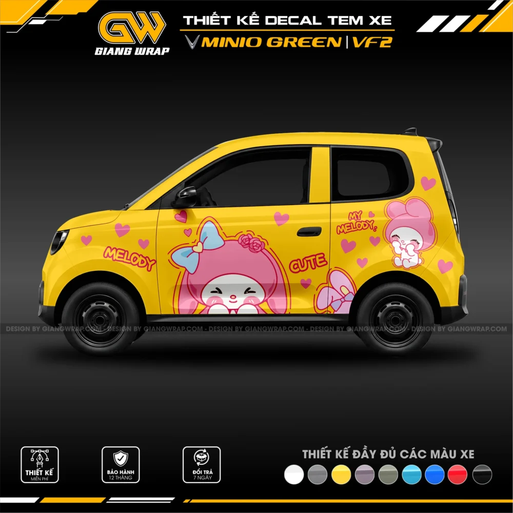 Decal Tem Xe Minio Green / VF2