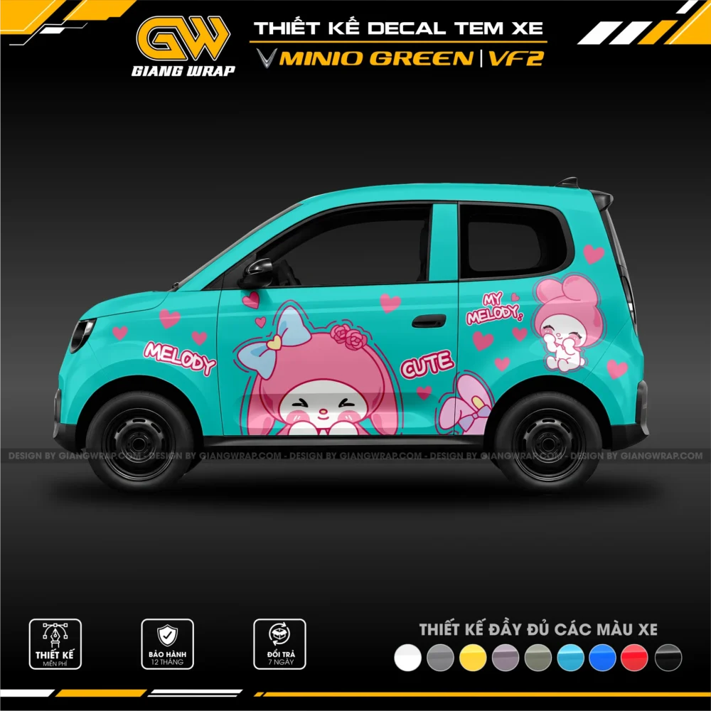 Decal Tem Xe Minio Green / VF2