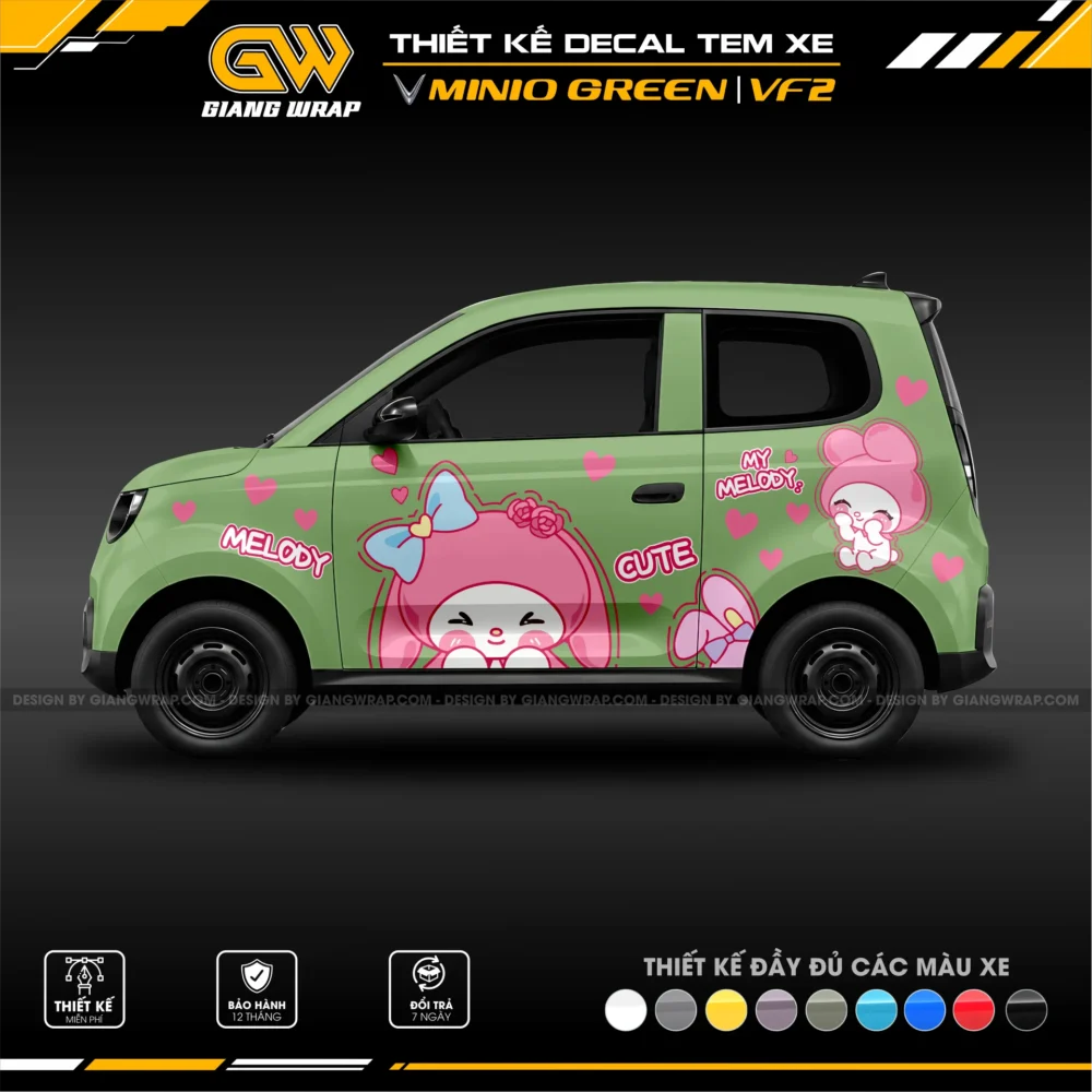 Decal Tem Xe Minio Green / VF2
