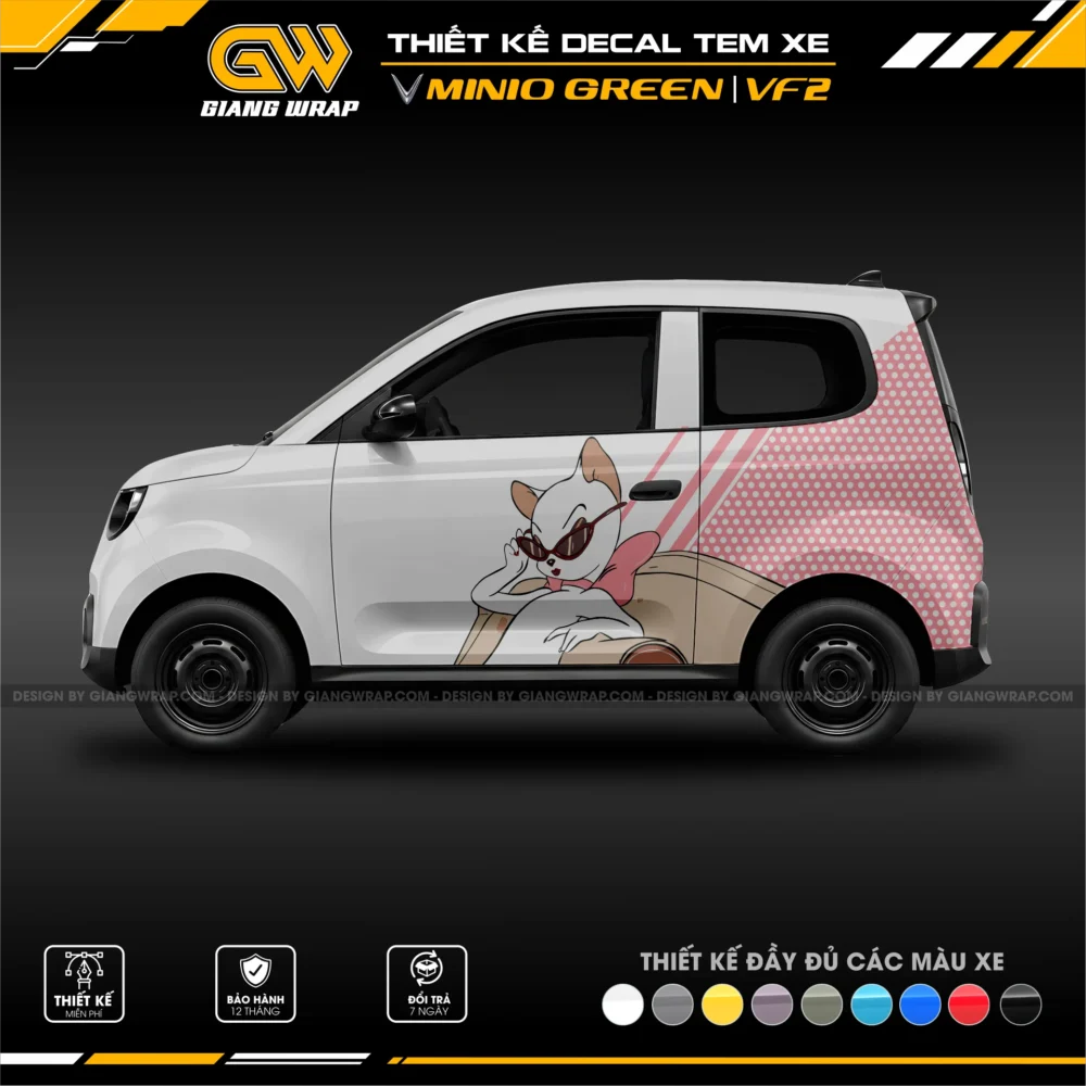 Decal Tem Xe Minio Green / VF2