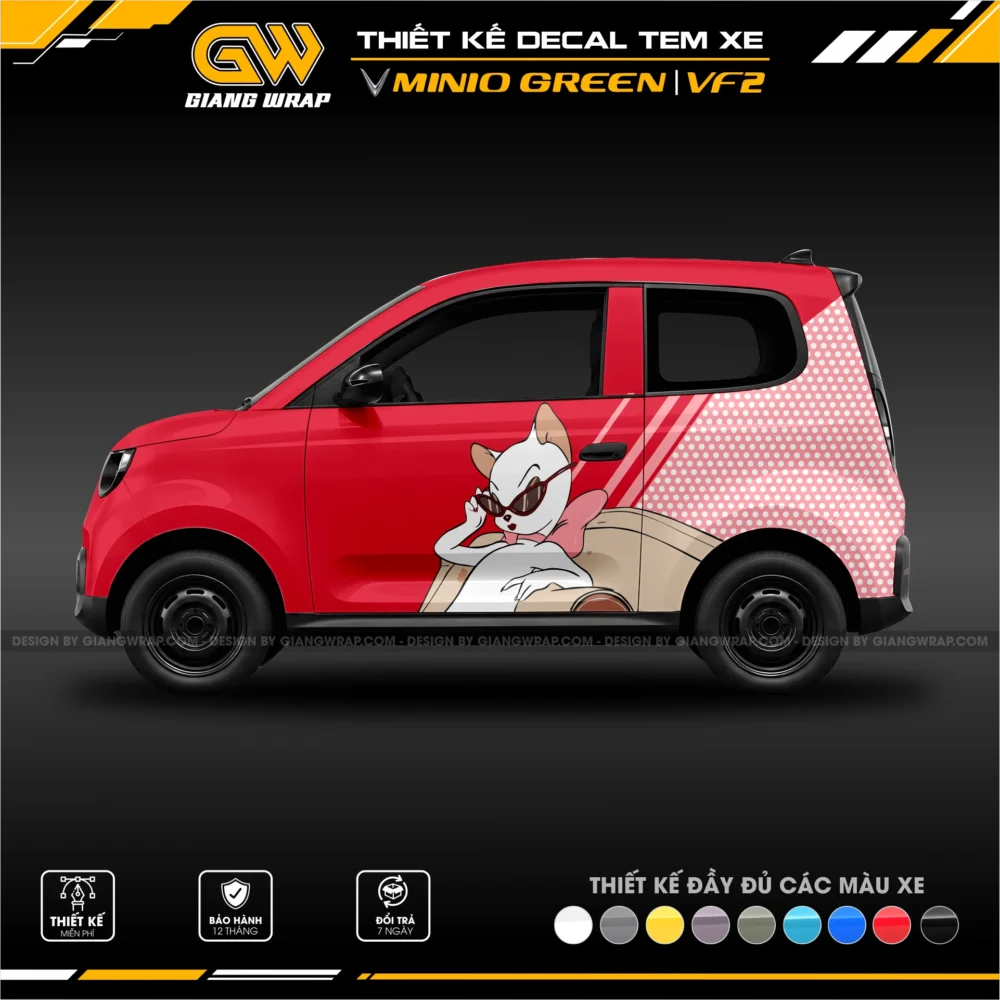 Decal Tem Xe Minio Green / VF2