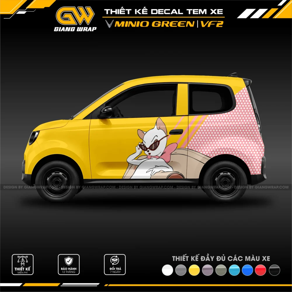 Decal Tem Xe Minio Green / VF2