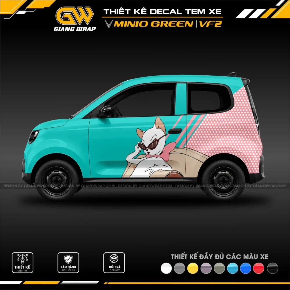 Decal Tem Xe Minio Green / VF2