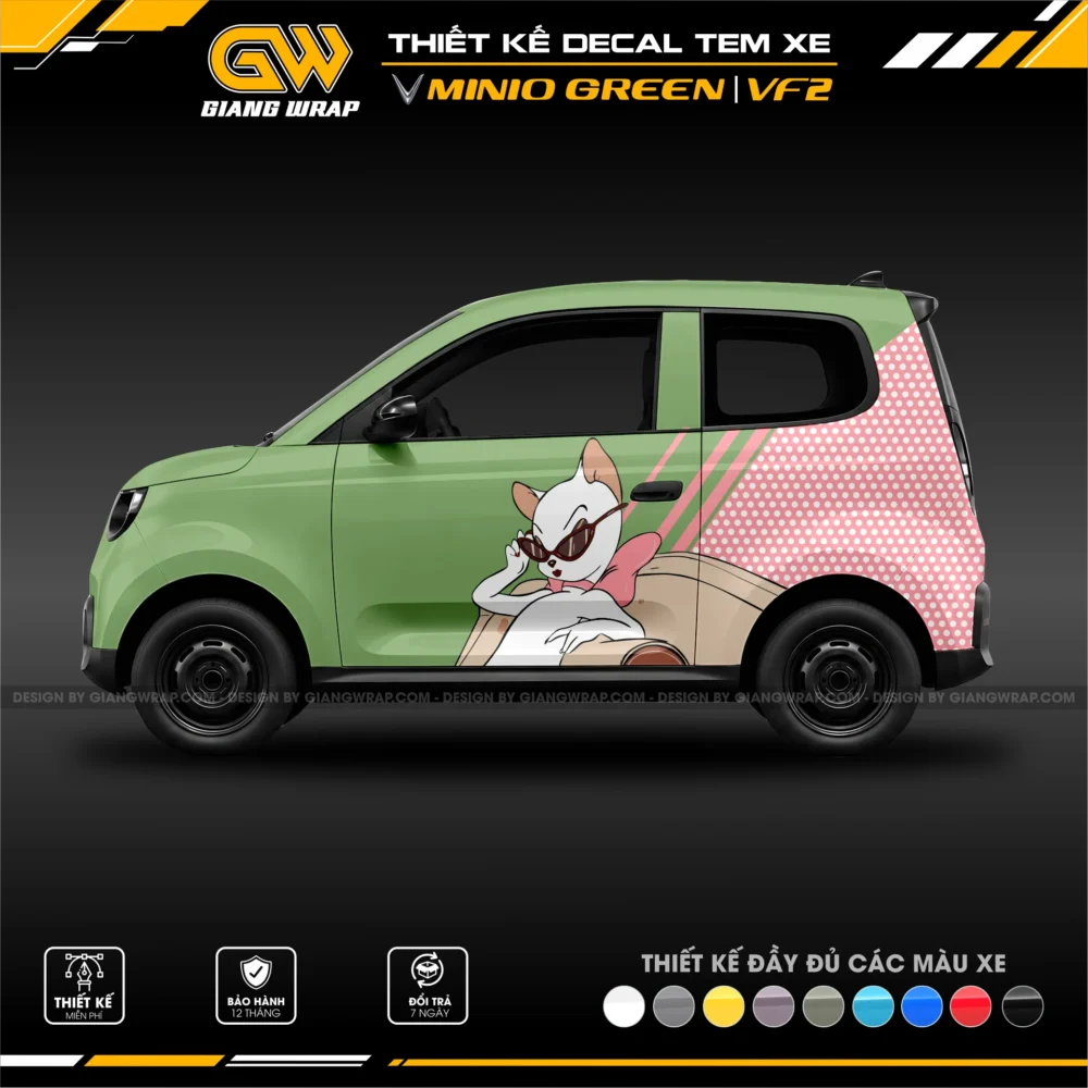 Decal Tem Xe Minio Green / VF2