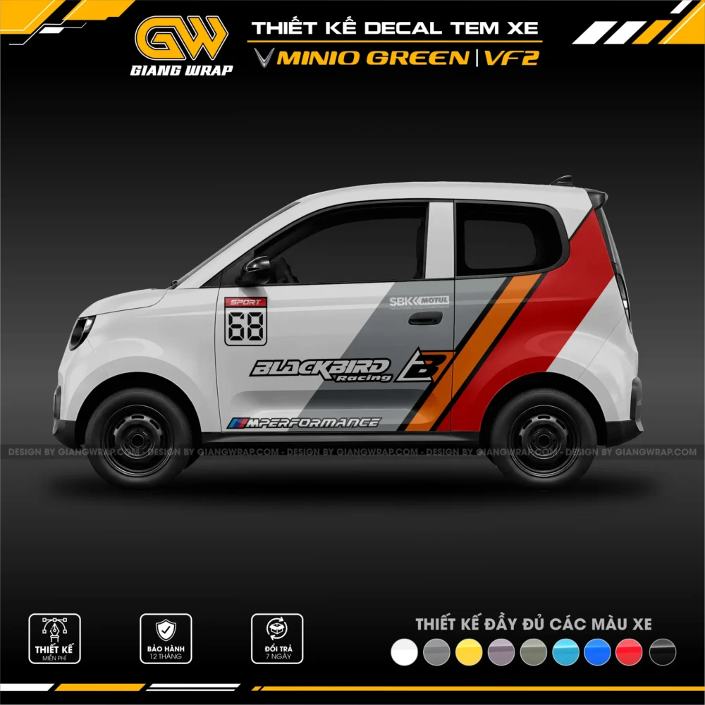 Decal Tem Xe Minio Green / VF2
