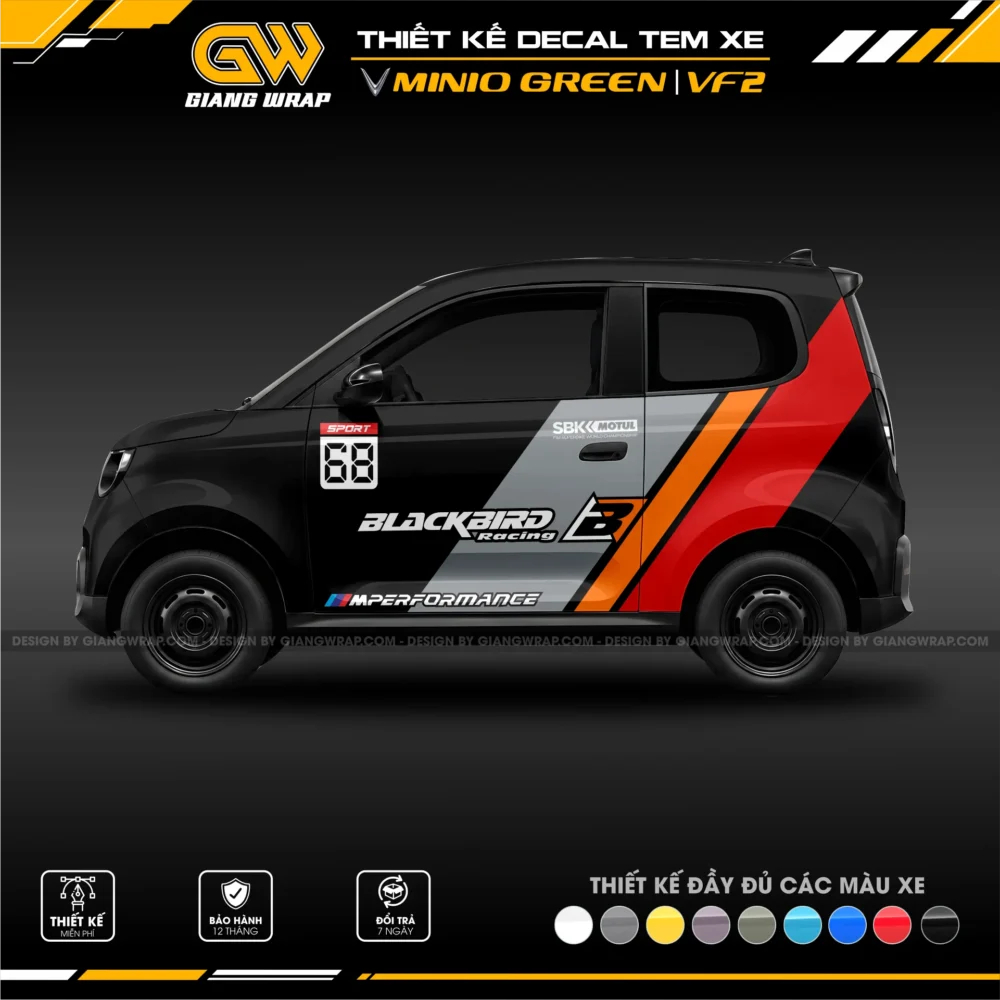 Decal Tem Xe Minio Green / VF2