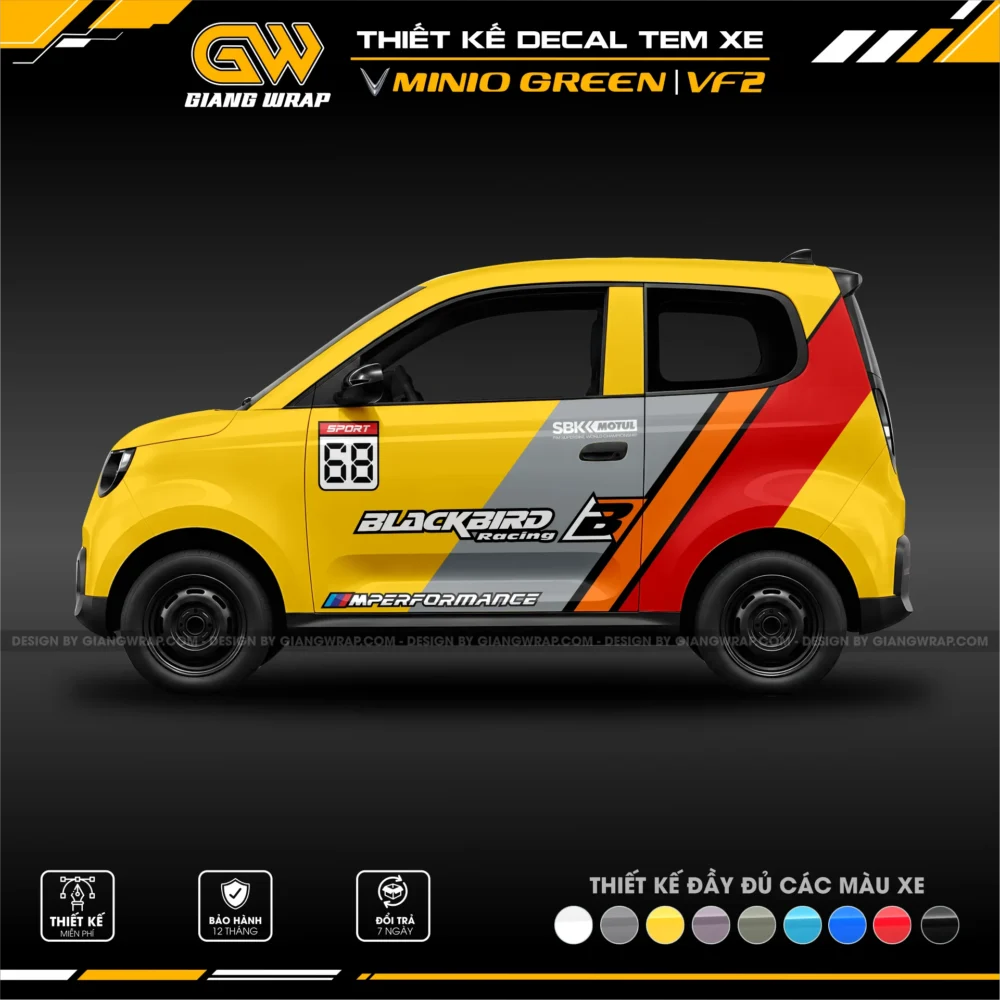 Decal Tem Xe Minio Green / VF2
