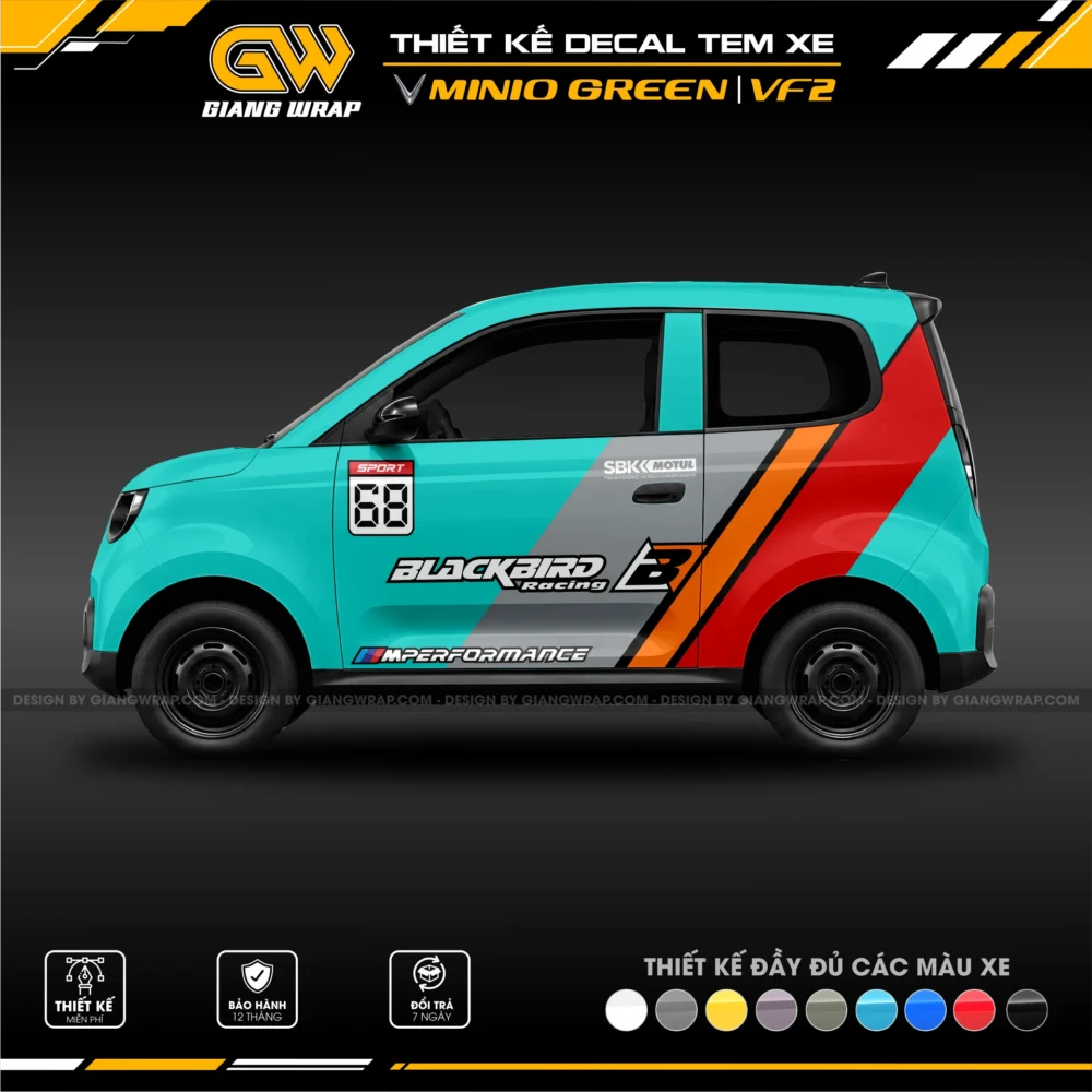 Decal Tem Xe Minio Green / VF2