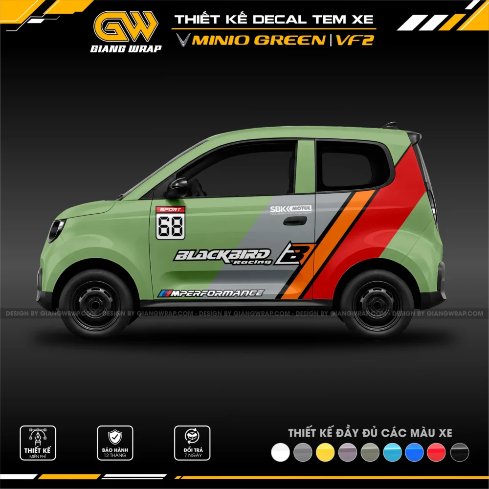 Decal Tem Xe Minio Green / VF2